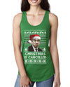 Christmas Is Cancelled Michael Scott Office Ugly Christmas Sweater Ladies Racerback Tank Top