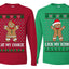 Eat My Cookie Lick My Icing Naughty Gingerbread Ugly Christmas Matching Couples Long Sleeve Shirt