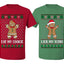 Eat My Cookie Lick My Icing Naughty Gingerbread Ugly Christmas Matching Couples Crewneck T-Shirt