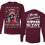 Nakatomi Plaza Happy Trails Hans Ugly Christmas Front and Back Sweater Mens Long Sleeve Shirt