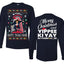 Nakatomi Plaza Happy Trails Hans Ugly Christmas Front and Back Sweater Mens Long Sleeve Shirt