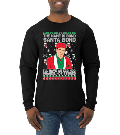 Michael Scott The Name is Bond Santa Bond Ugly Christmas Sweater Mens Long Sleeve Shirt