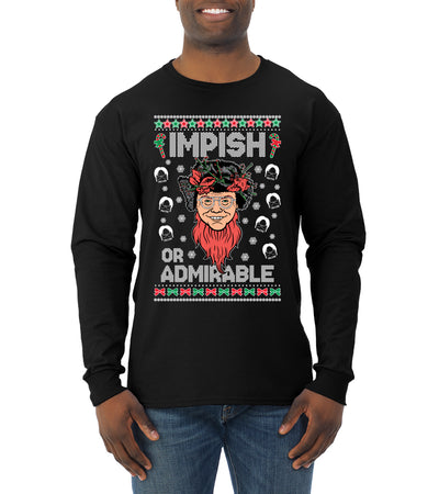 Impish or Admirable Dwight Schrute Ugly Christmas Sweater Mens Long Sleeve Shirt