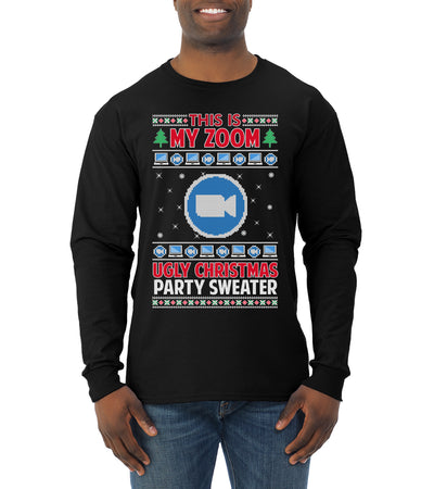 This Is My Zoom Ugly Christmas Party Sweater Ugly Christmas Sweater Mens Long Sleeve Shirt