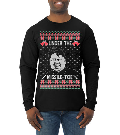 Under The Missle Toe Ugly Christmas Sweater Mens Long Sleeve Shirt