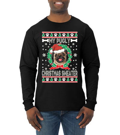 My Pugly Christmas Sweater Christmas Mens Long Sleeve Shirt