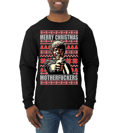 Merry Christmas Motherfuckers Christmas Mens Long Sleeve Shirt