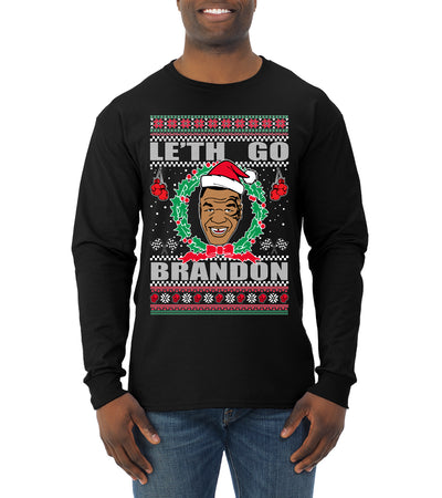 Le'th Go Brandon  Ugly Christmas Sweater Mens Long Sleeve Shirt