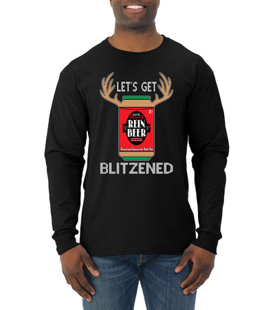 Let's Get Blitzened Christmas Mens Long Sleeve Shirt