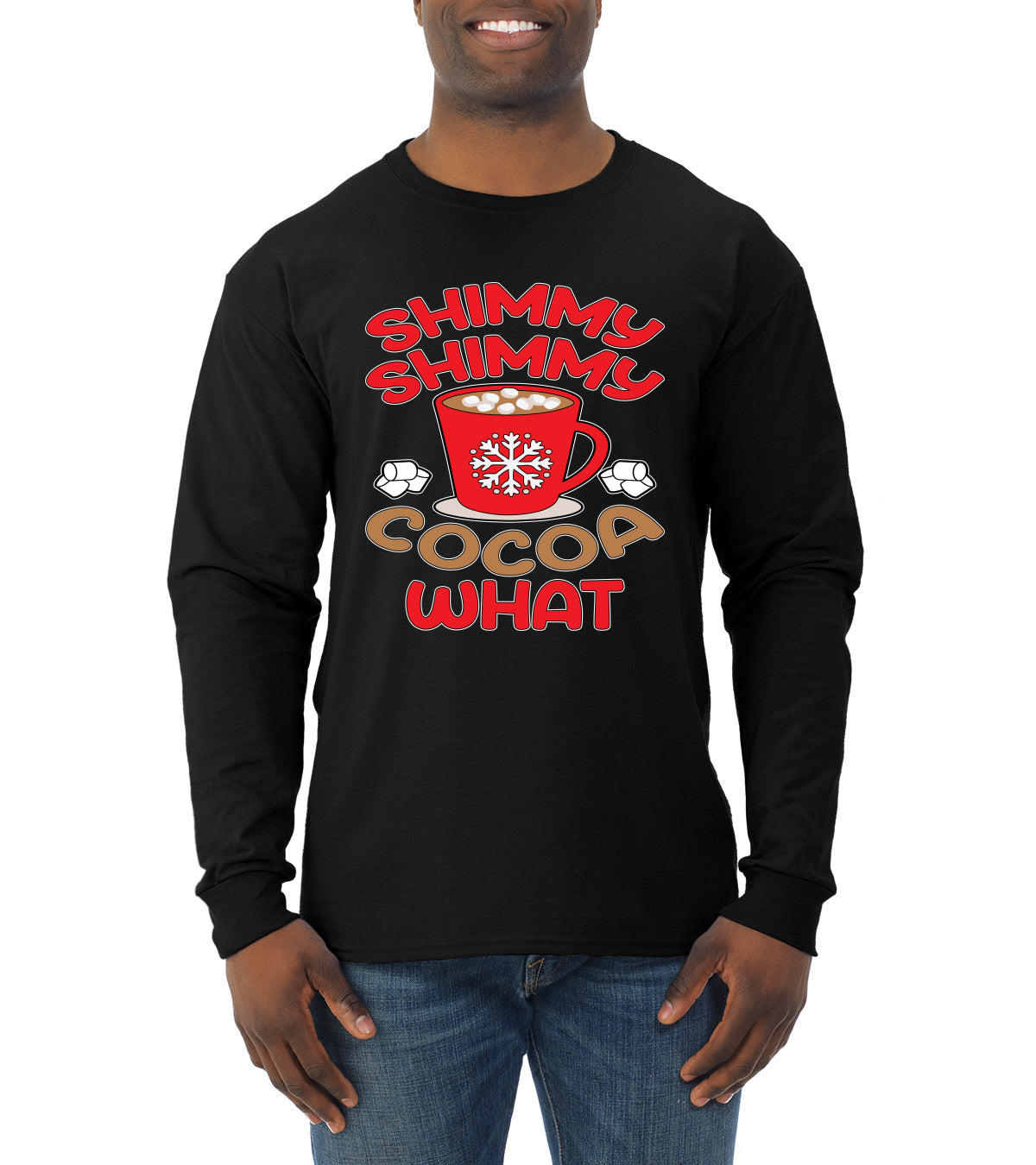 Shimmy Shimmy Cocoa What Christmas Mens Long Sleeve Shirt