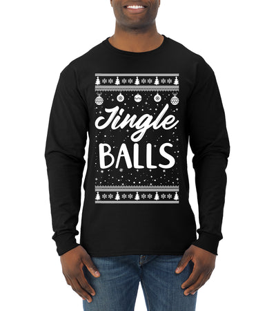 Jingle Balls Individual Couples Ugly Christmas Sweater Mens Long Sleeve Shirt