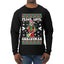 Hippie Santa Playing Guitar Peace Love Ugly Christmas Sweater Mens Long Sleeve Shirt