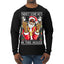 Black Santa Claus Gangster Bling Ho's In This House Ugly Christmas Sweater Mens Long Sleeve Shirt