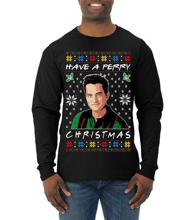 Have a Perry Christmas Ugly Christmas Sweater Mens Long Sleeve Shirt