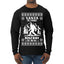Santa Is Fake Bigfoot Is Real Ugly Christmas Sweater Mens Long Sleeve Shirt