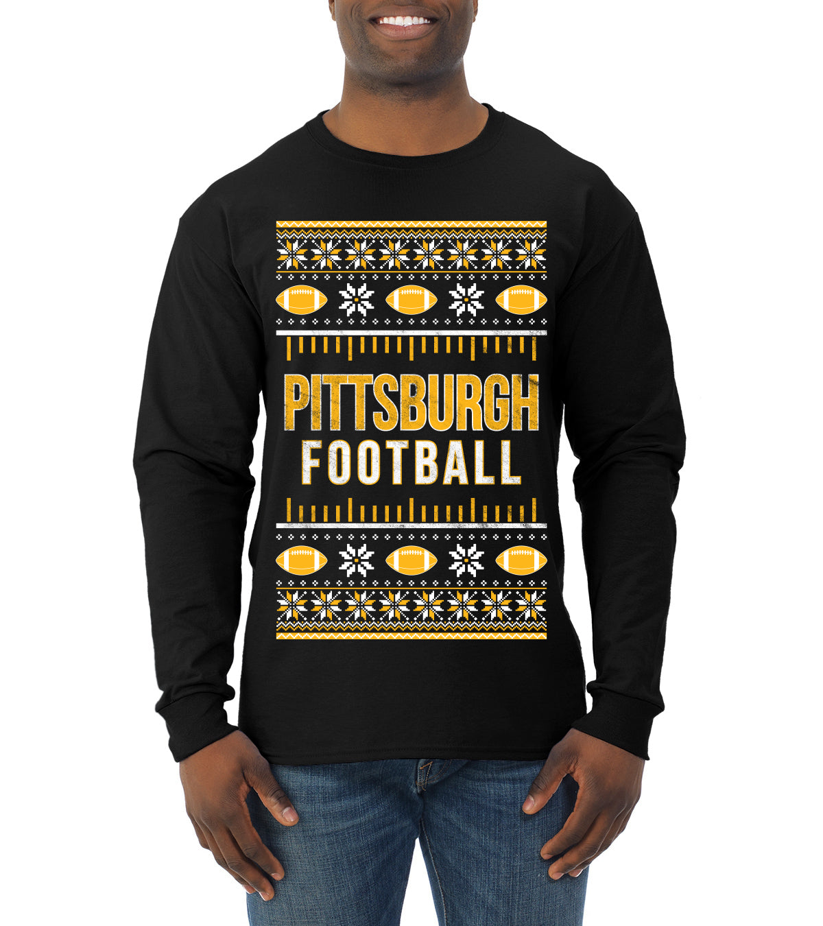 City of Pittsburgh PIT American Football Fantasy Fan Ugly Christmas Sweater Unisex Crewneck Sweatshirt