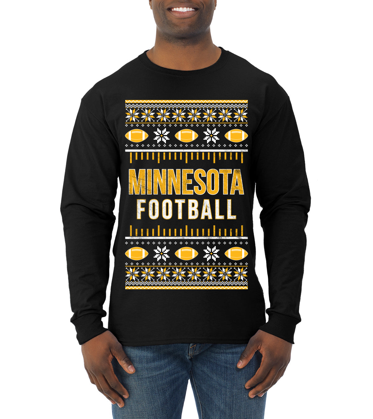 City of Minnesota MIN American Football Fantasy Fan Ugly Christmas Sweater Unisex Crewneck Sweatshirt