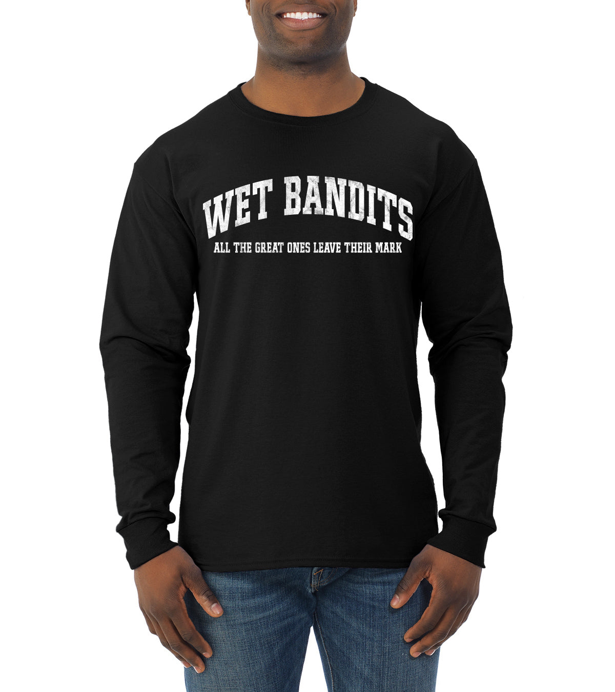 Vintage Movie Quote Wet Bandits Leave They're Mark Christmas Mens Long Sleeve Shirt