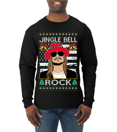 Jingle Bell Rock Kid Rapper Country Music Ugly Christmas Sweater Mens Long Sleeve Shirt