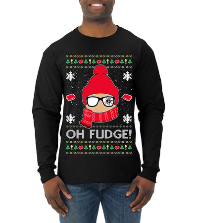 Oh Fudge Funny Story Ugly Christmas Sweater Mens Long Sleeve Shirt