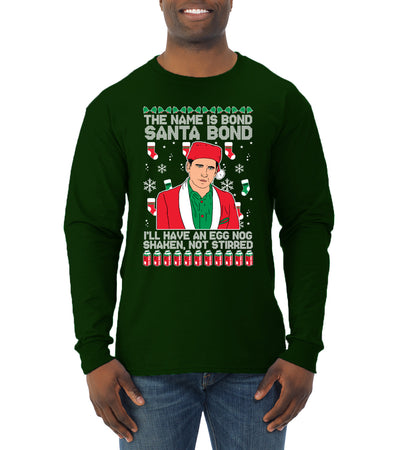 Michael Scott The Name is Bond Santa Bond Ugly Christmas Sweater Mens Long Sleeve Shirt