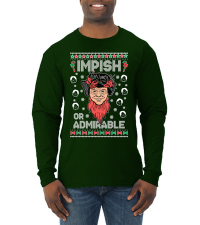 Impish or Admirable Dwight Schrute Ugly Christmas Sweater Mens Long Sleeve Shirt
