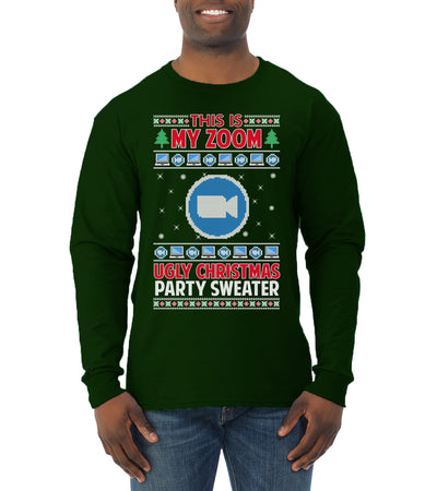 This Is My Zoom Ugly Christmas Party Sweater Ugly Christmas Sweater Mens Long Sleeve Shirt