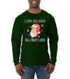 I Can Deliver All Night Long Santa Winking Christmas Mens Long Sleeve Shirt