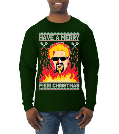 Have A Merry Fieri Christmas  Ugly Christmas Sweater Mens Long Sleeve Shirt
