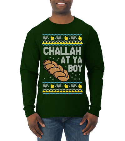 Challah At Ya Boy Ugly Christmas Sweater Mens Long Sleeve Shirt