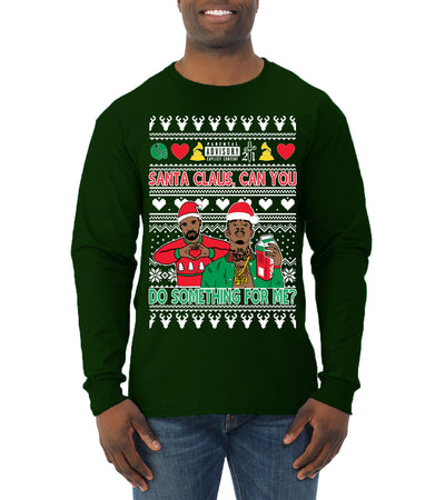 Santa Claus, Can You Do Something For Me? Ugly Christmas Sweater Mens Long Sleeve Shirt