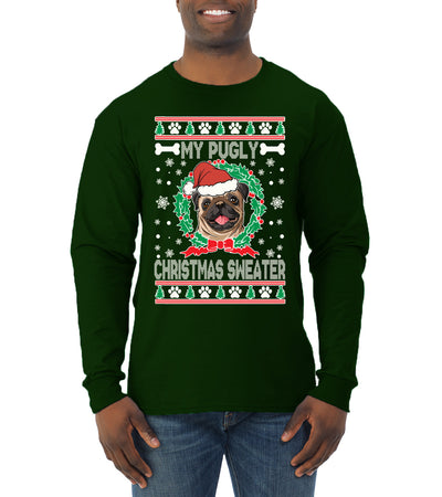 My Pugly Christmas Sweater Christmas Mens Long Sleeve Shirt