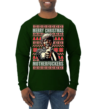 Merry Christmas Motherfuckers Christmas Mens Long Sleeve Shirt