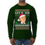 Let's Go Brandon Funny Santa Hat Ugly Christmas Sweater Mens Long Sleeve Shirt