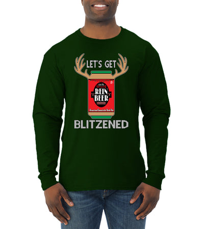 Let's Get Blitzened Christmas Mens Long Sleeve Shirt
