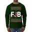 FJB Let's Go Brandon Chant Candy Cane Ugly Christmas Sweater Mens Long Sleeve Shirt