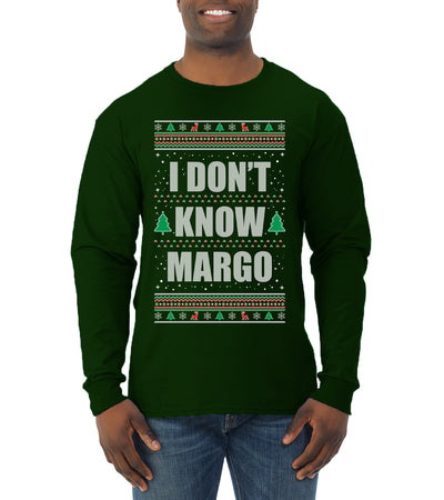 I Don't Know Margo Individual Couples Ugly Christmas Sweater Mens Long Sleeve Shirt