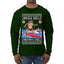 Santa Surfing Jingle Bells Christmas Swells Ugly Christmas Sweater Mens Long Sleeve Shirt