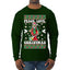 Hippie Santa Playing Guitar Peace Love Ugly Christmas Sweater Mens Long Sleeve Shirt