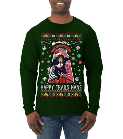 Nakatomi Plaza Happy Trails Hanz Ugly Christmas Sweater Mens Long Sleeve Shirt