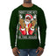 Black Santa Claus Gangster Bling Ho's In This House Ugly Christmas Sweater Mens Long Sleeve Shirt