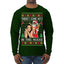 Santa the Plug Hos In This House  Ugly Christmas Sweater Mens Long Sleeve Shirt