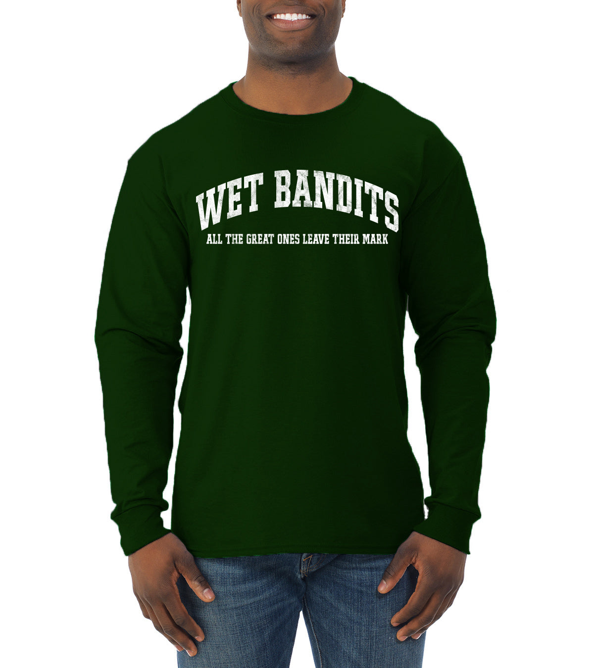 Vintage Movie Quote Wet Bandits Leave They're Mark Christmas Mens Long Sleeve Shirt
