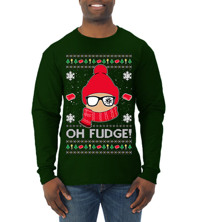 Oh Fudge Funny Story Ugly Christmas Sweater Mens Long Sleeve Shirt