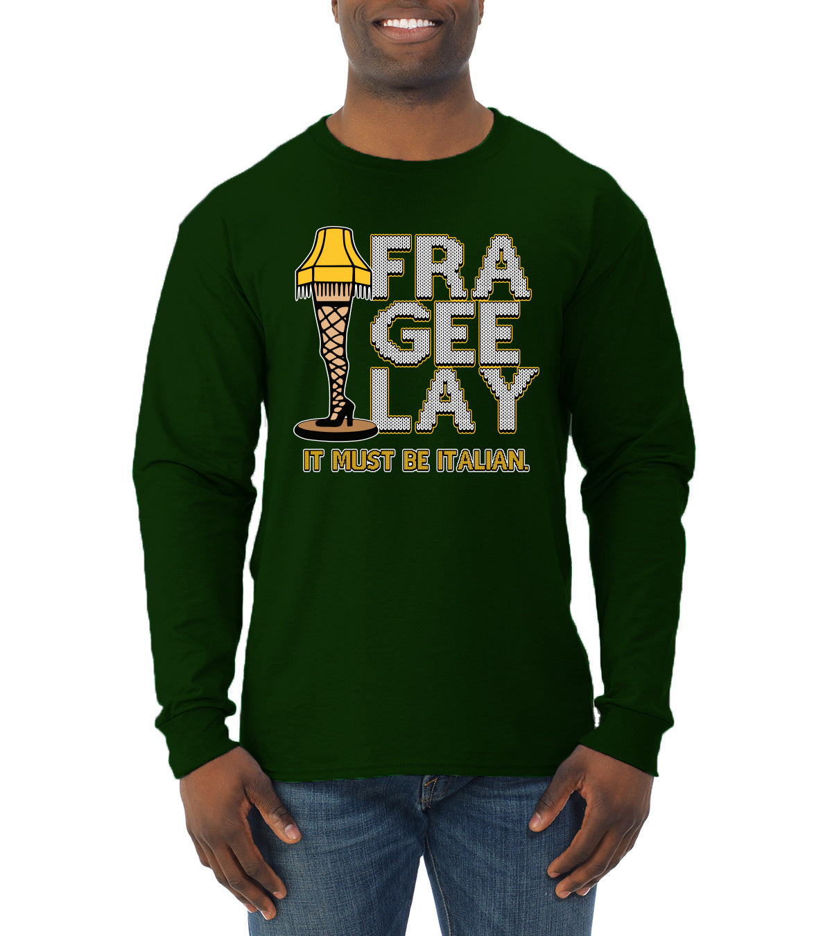 FRA-GEE-LAY Leg Lamp Story Christmas Mens Long Sleeve Shirt