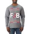 FJB Let's Go Brandon Chant Candy Cane Ugly Christmas Sweater Mens Long Sleeve Shirt
