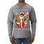 Black Santa Claus Gangster Bling Ho's In This House Ugly Christmas Sweater Mens Long Sleeve Shirt