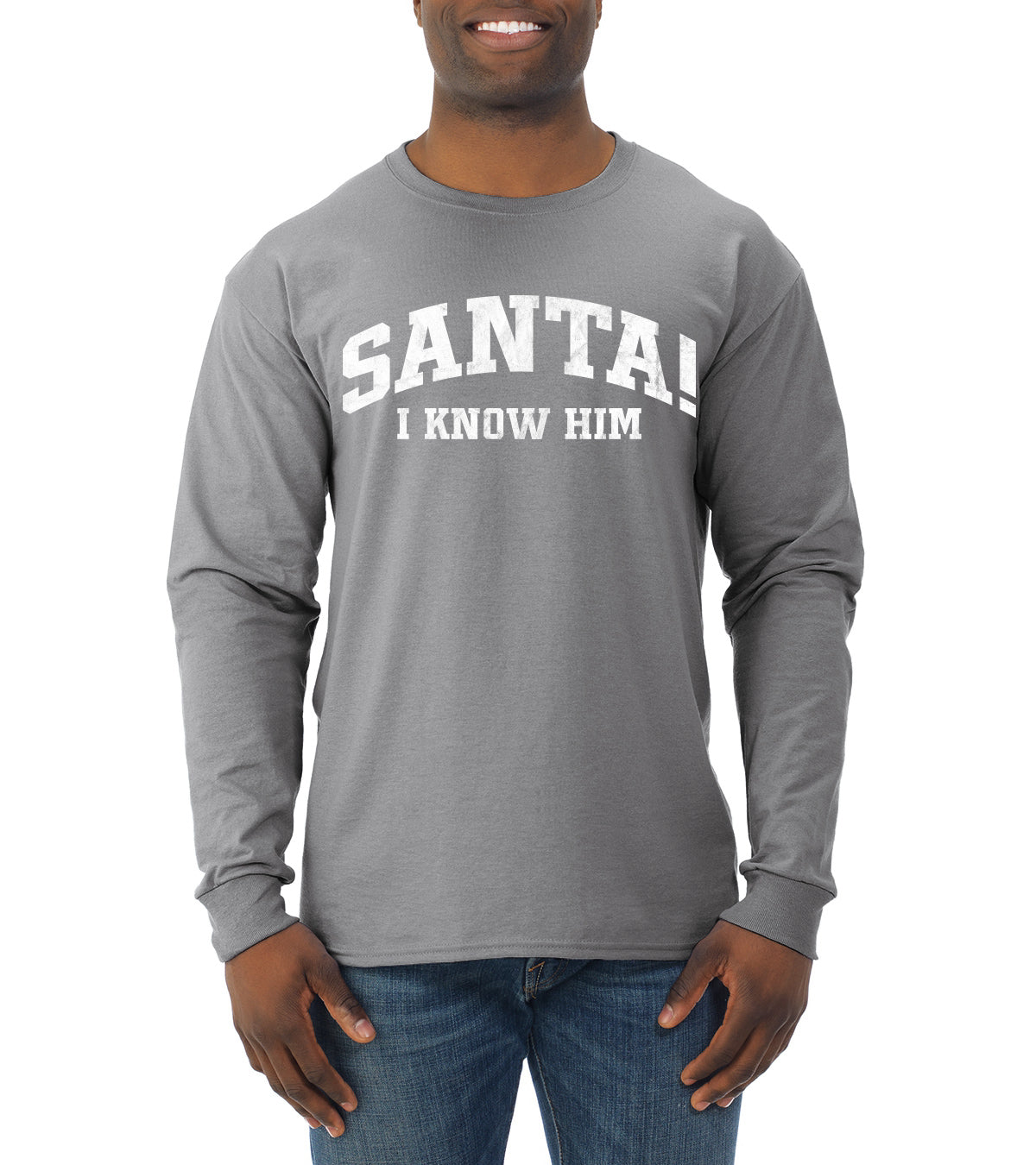 Vintage Movie Quote Santa! I Know Him Christmas Mens Long Sleeve Shirt