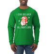 I Can Deliver All Night Long Santa Winking Christmas Mens Long Sleeve Shirt