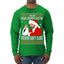 Bad Santa Fucking Santy Claus Ugly Christmas Sweater Mens Long Sleeve Shirt